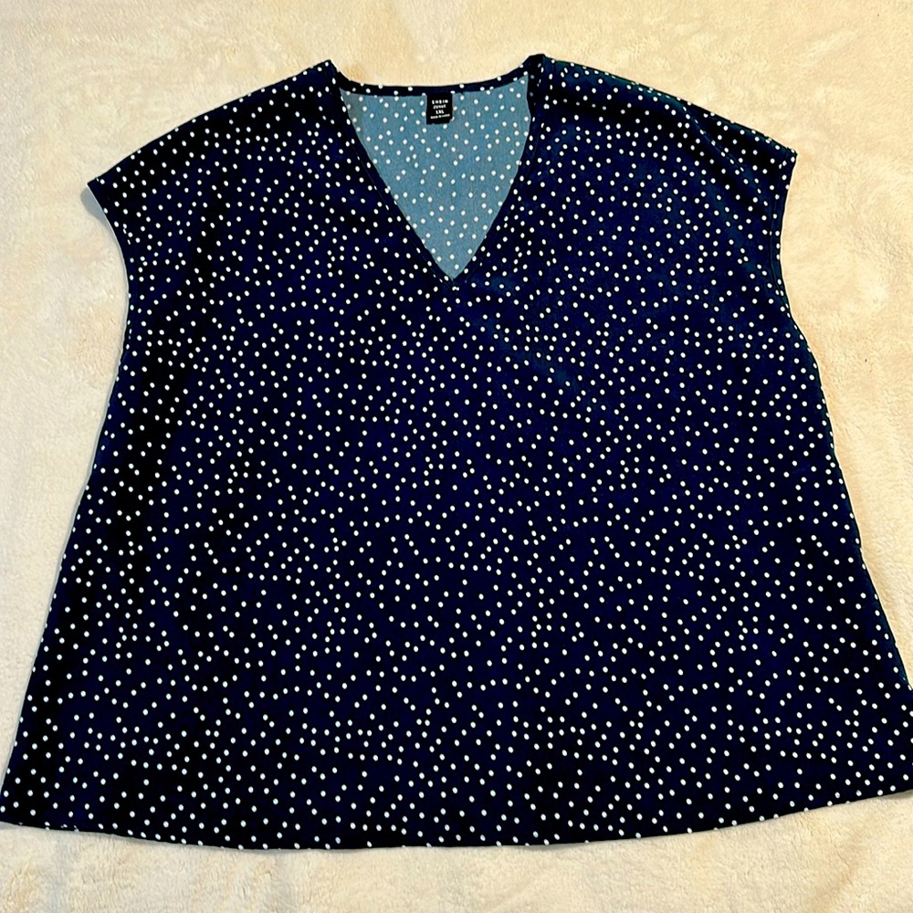 Sleeveless Linen Polka Dot Blouse